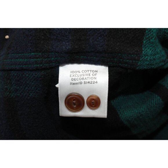 LL Bean Signature Heritage Textured Flannel Shirt Admiral Navy Size L - Picture 8 of 12